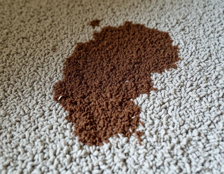 Carpet stain removal — before cleaning