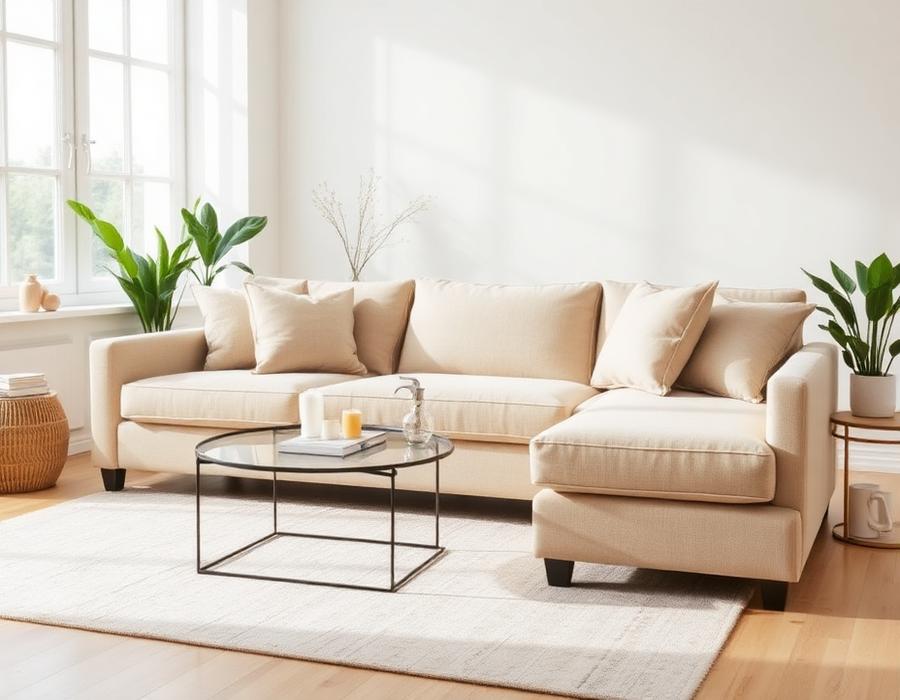 Sofa deep clean — after cleaning